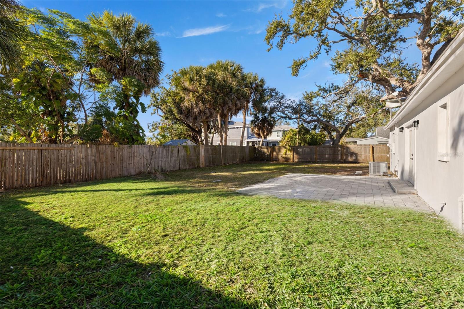 Large backyard on corner lot