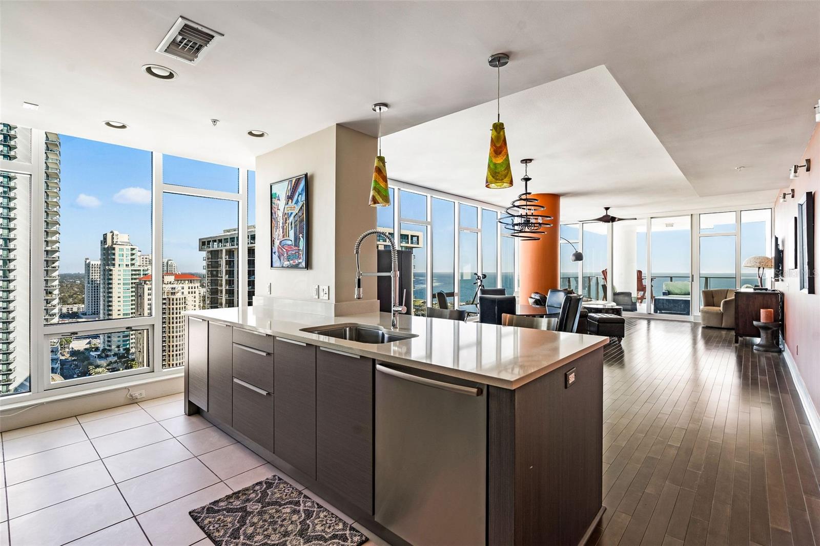 Stunning Open Living, Dining, and Kitchen Areas