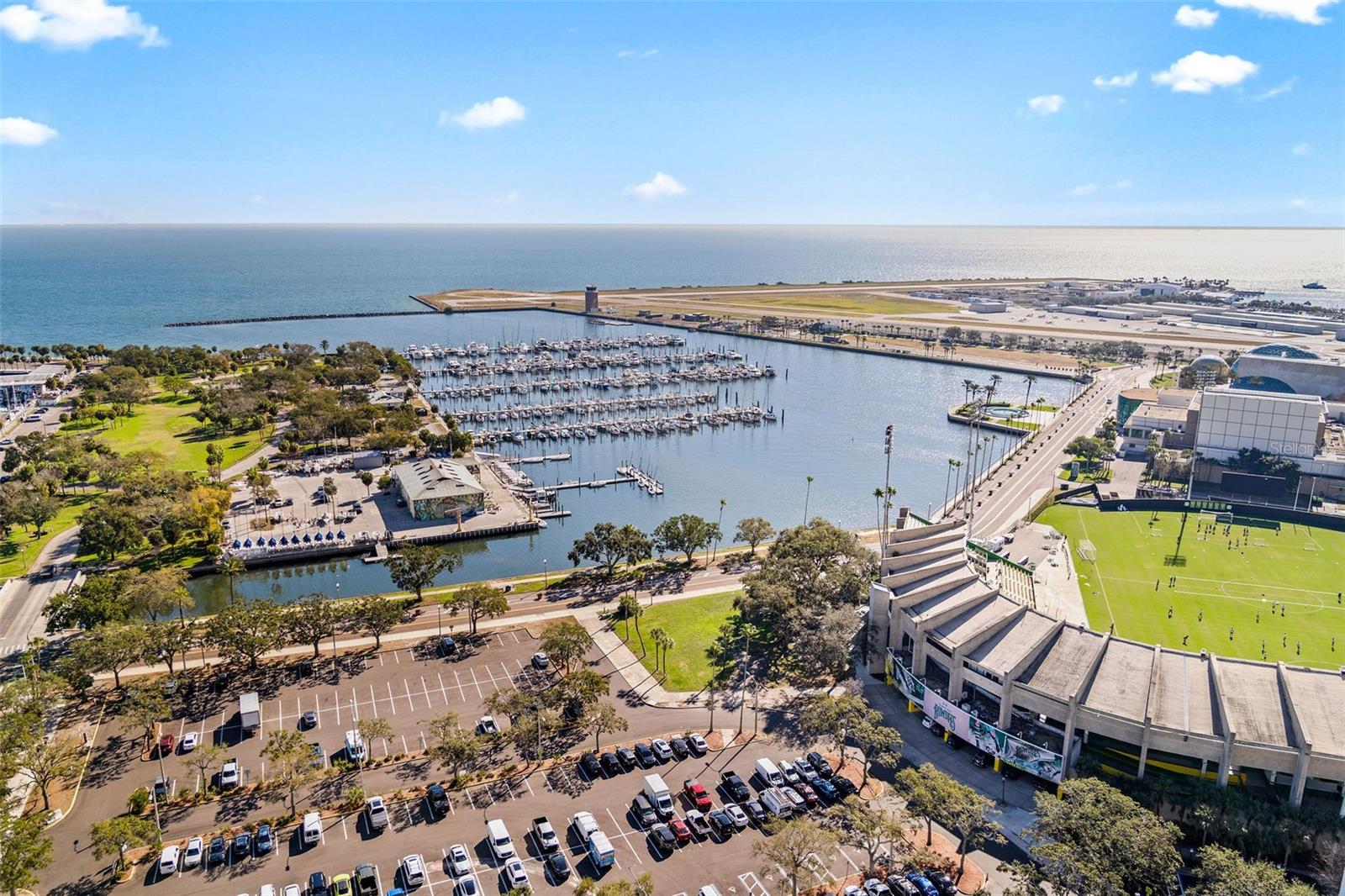 The impressive views Al Lang Stadium, St. Petersburg Yacht club, and more