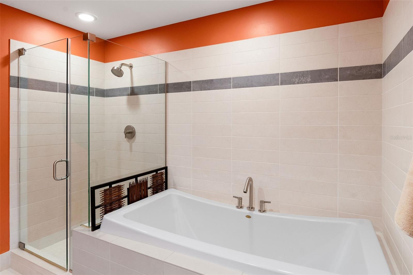 Primary shower and Soaking Tub