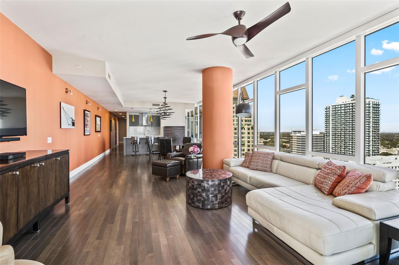 Open Living, Dining Entertainment Area