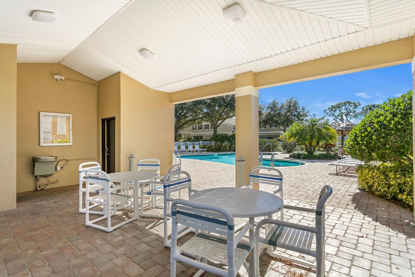 COVERED PATIO, RESTROOMS