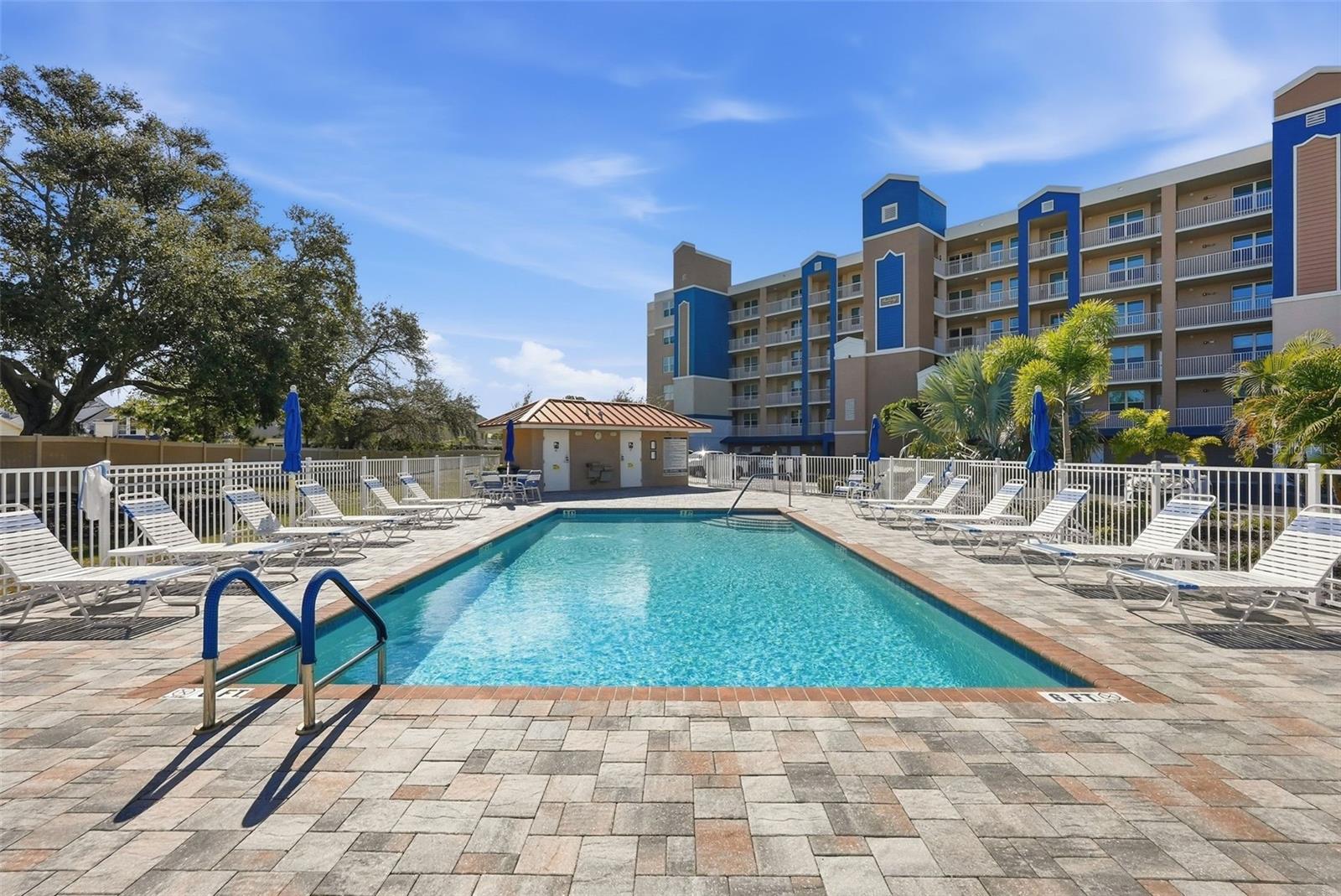 Heated pool near building 8