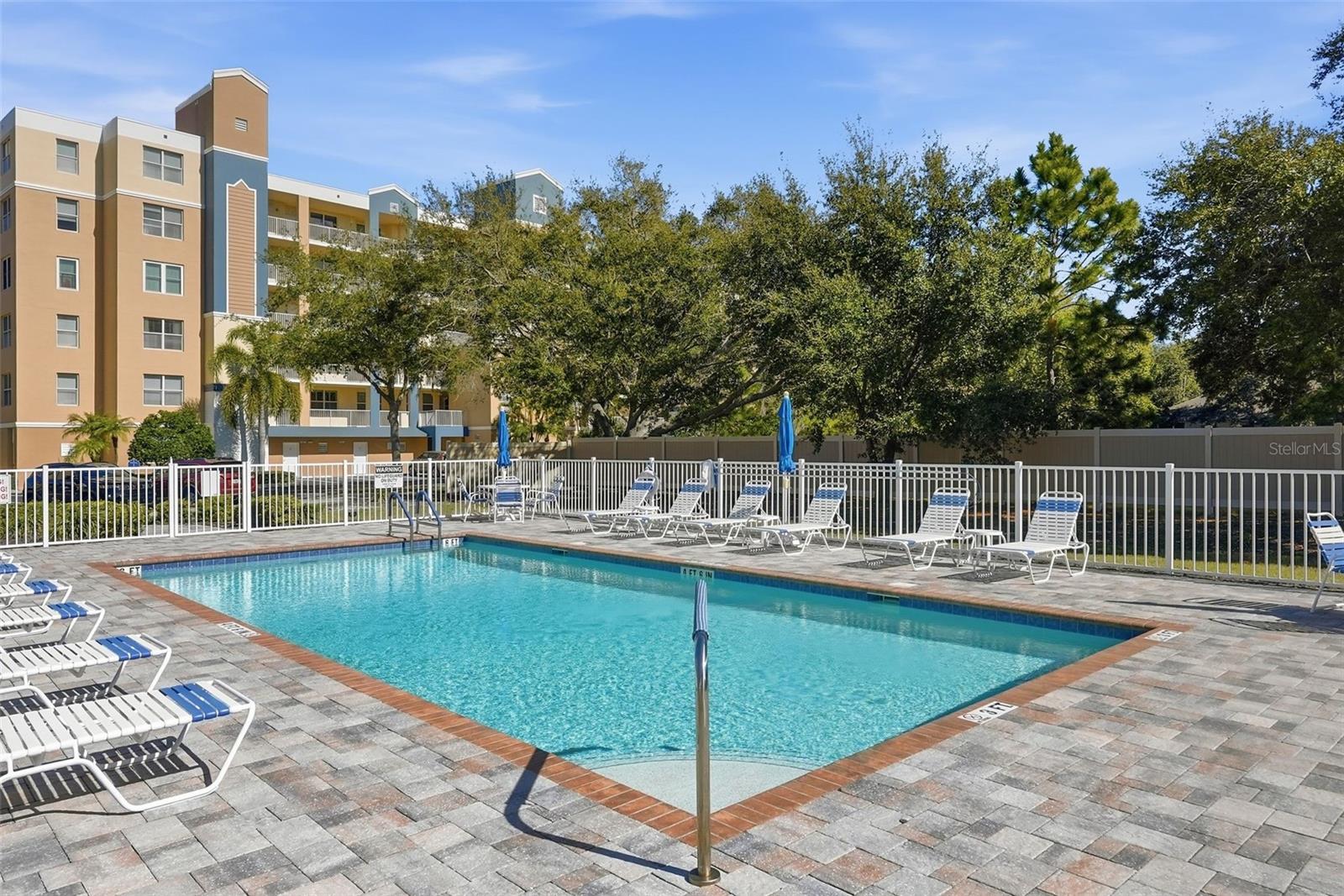 Heated pool near building 8