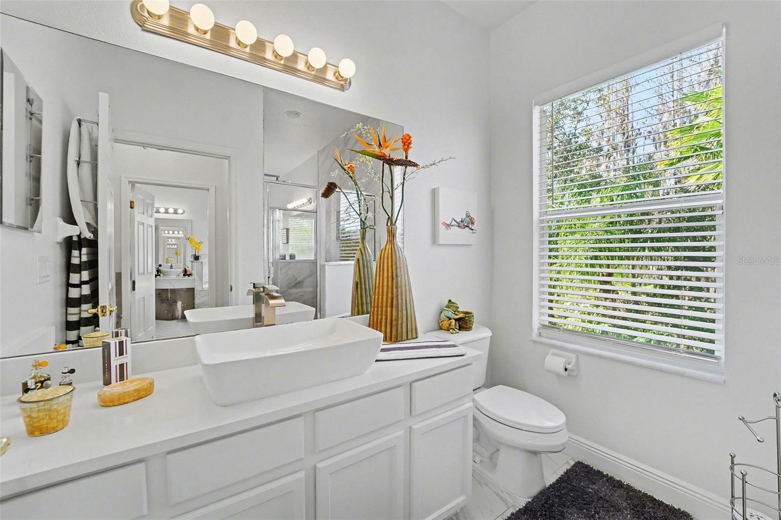 Primary Bathroom with Vanity and Toilet