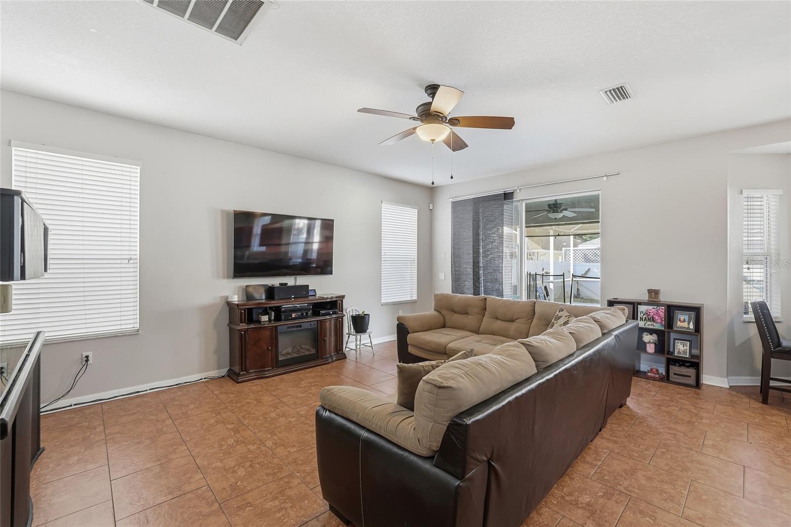 Living room view from front of home