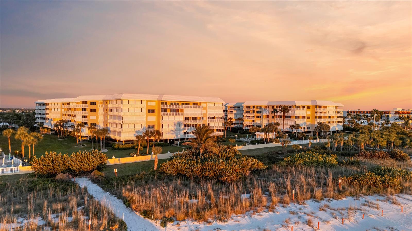 Sunset view of condo