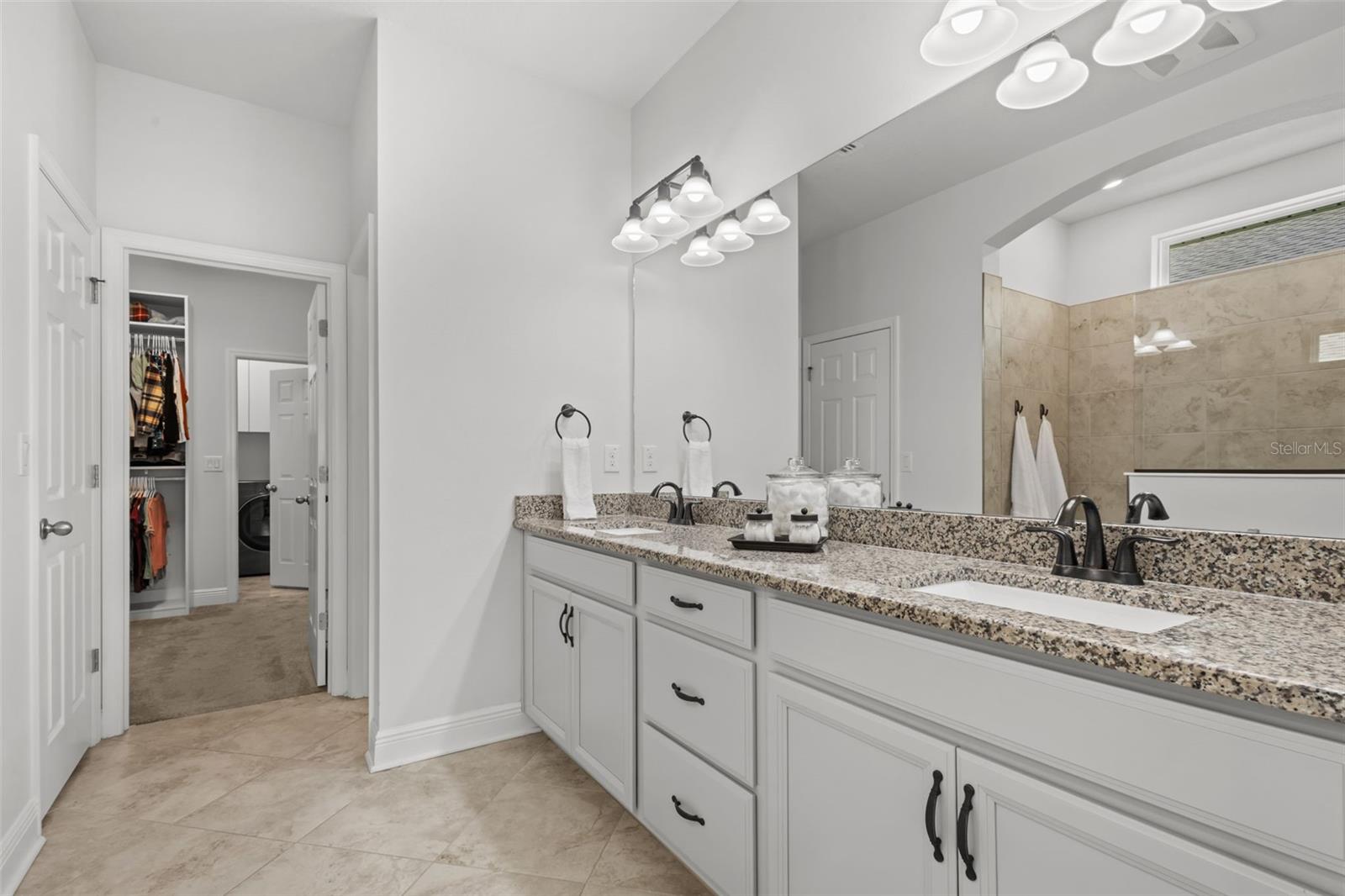 Primary Bath with Dual Vanities & Walk-In Shower