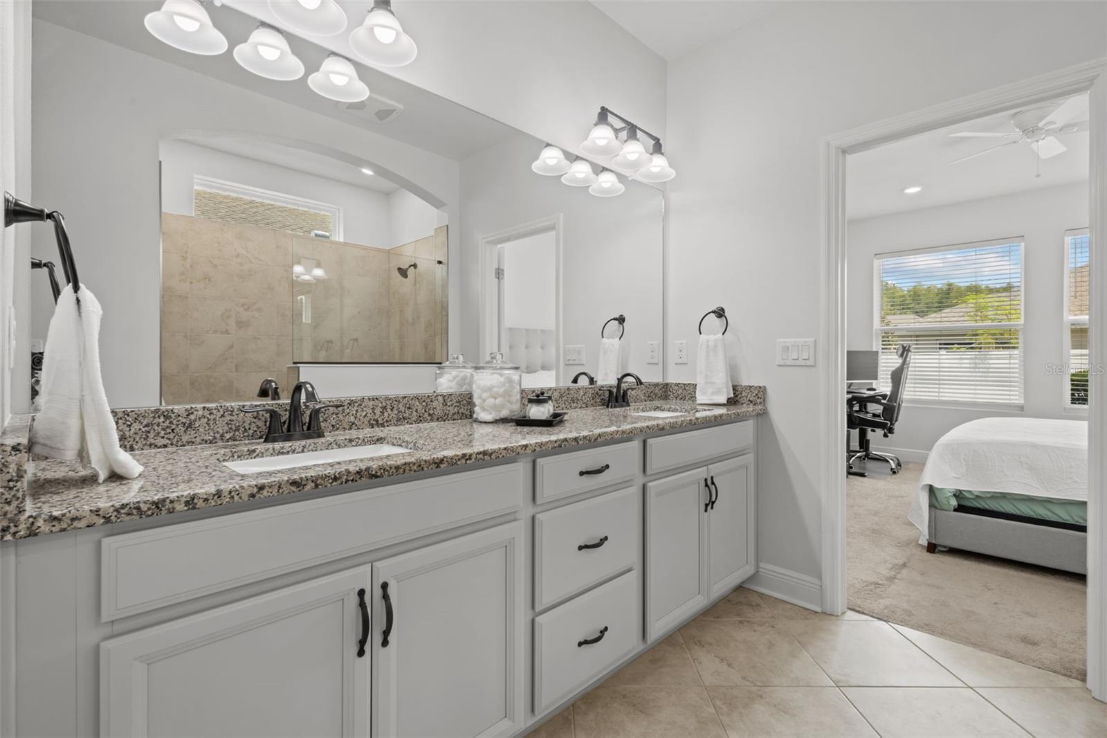 Primary Bath with Dual Vanities & Walk-In Shower