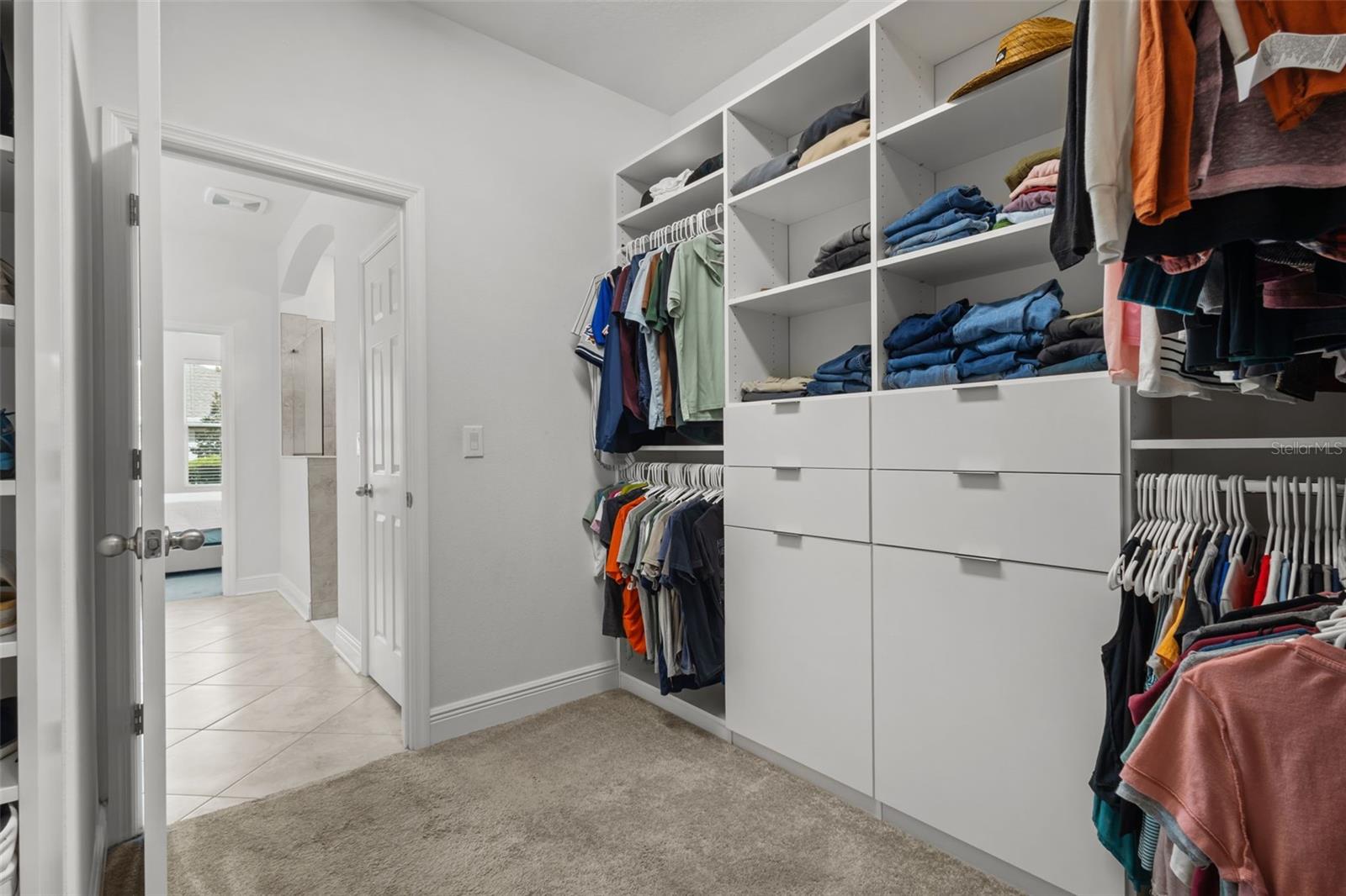 Primary Closet with custom built ins