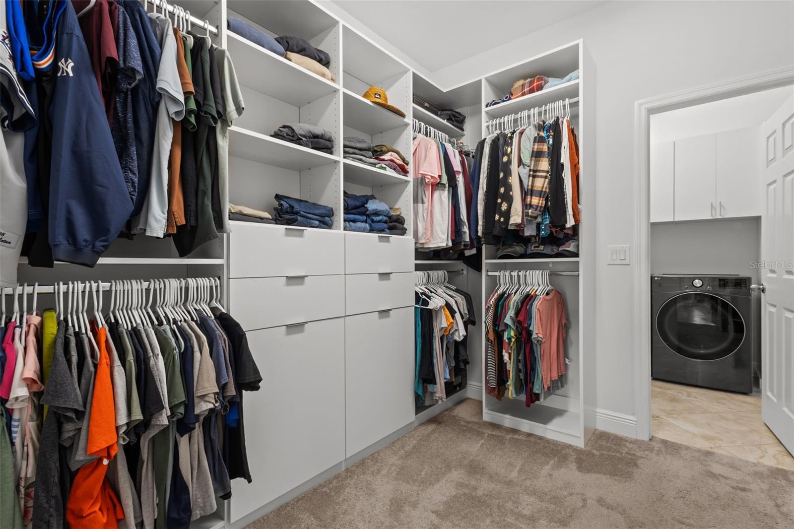Primary Closet with custom built ins
