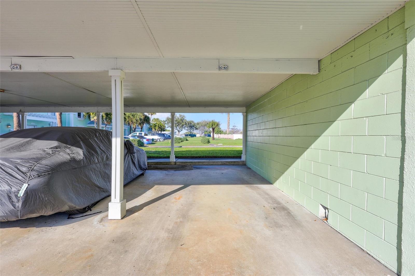 Carport steps from the front door