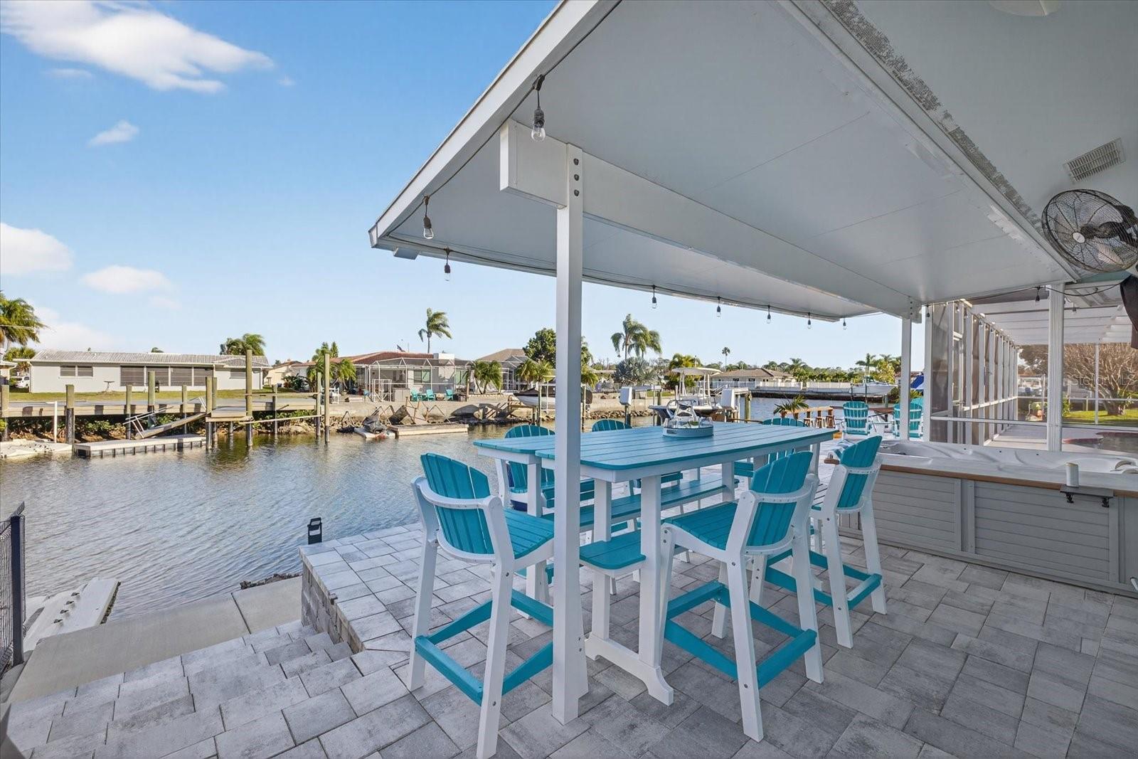 Covered outdoor paver patio