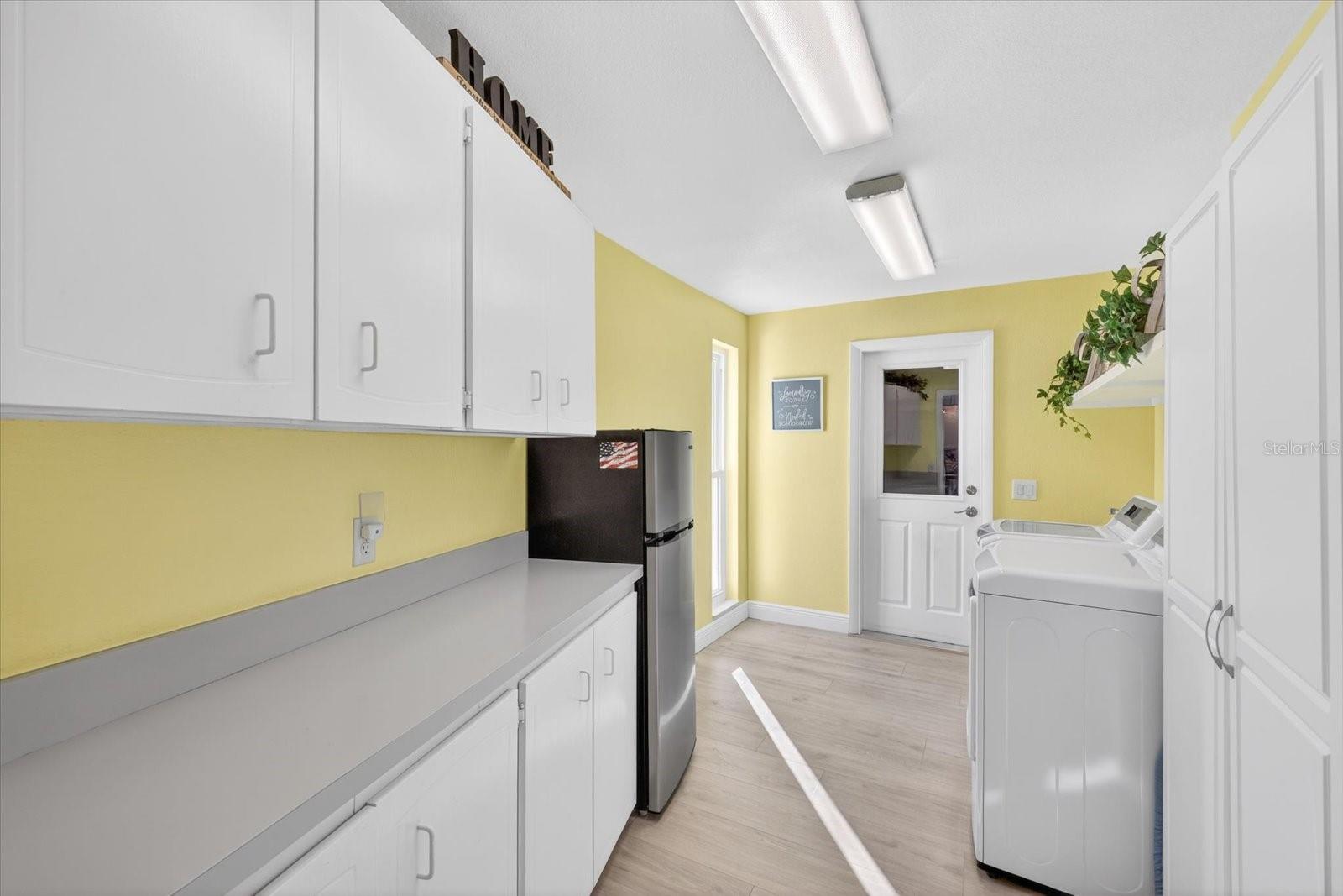 Expansive inside laundry room