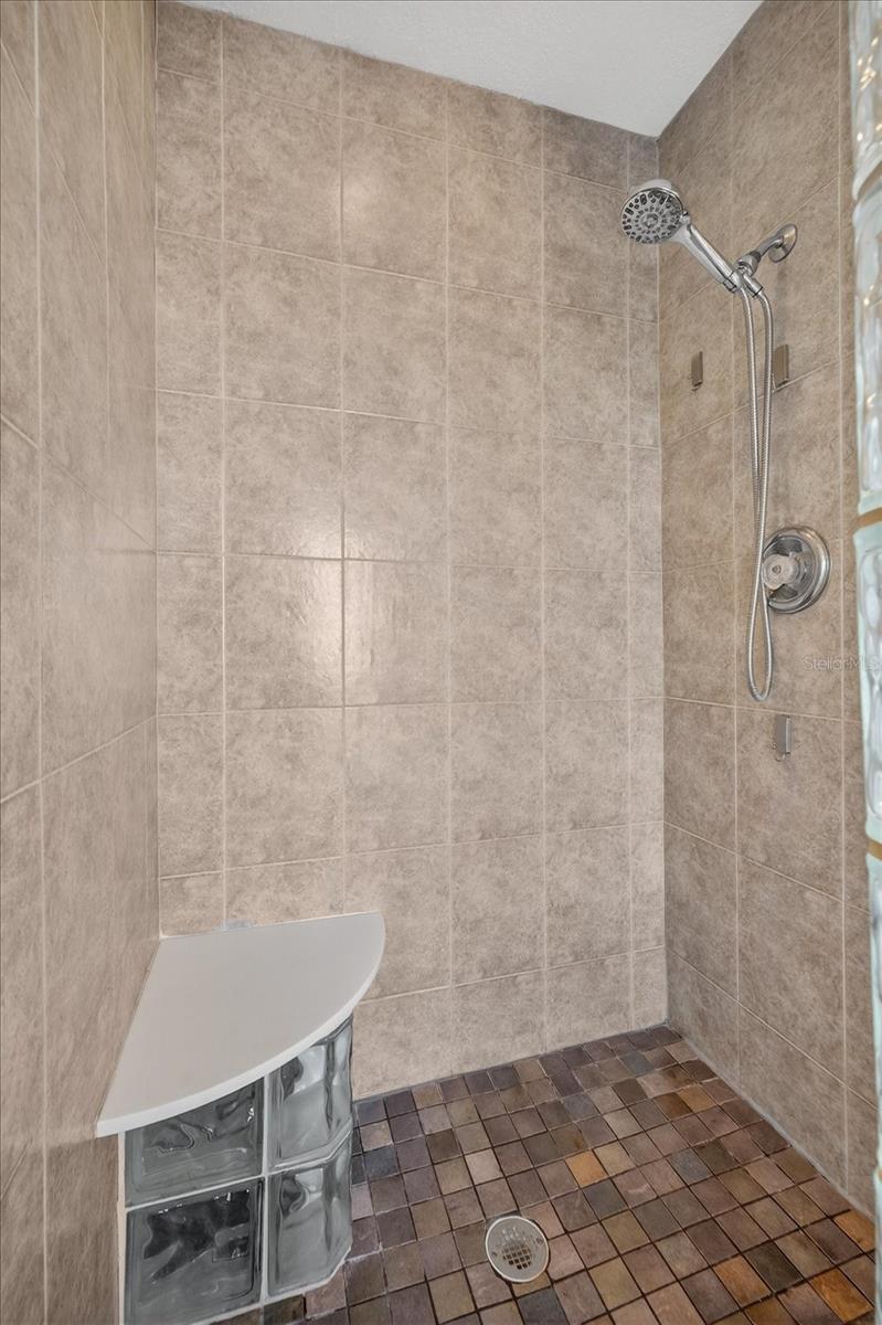 Pool bathroom walk in shower