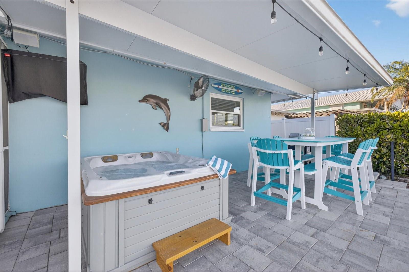 Covered outdoor paver patio