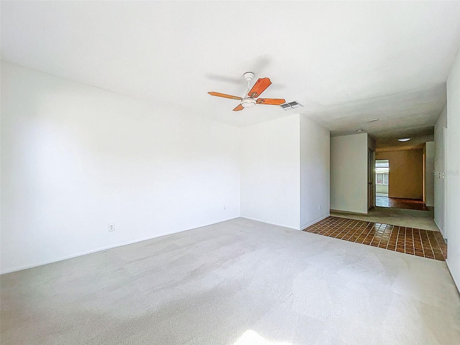 View from living room with hallway to bedrooms.