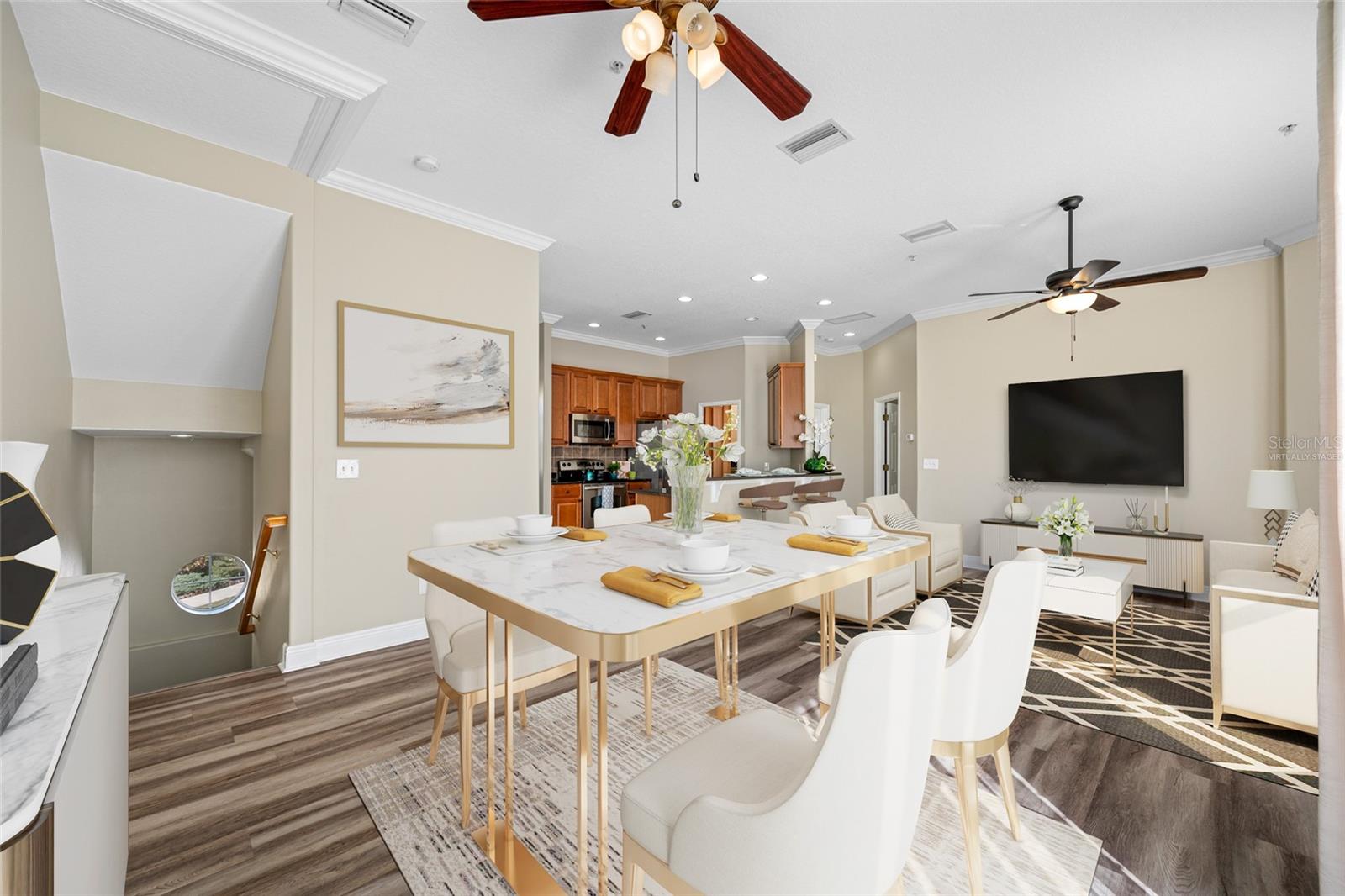 Dining/Living Room virtually staged