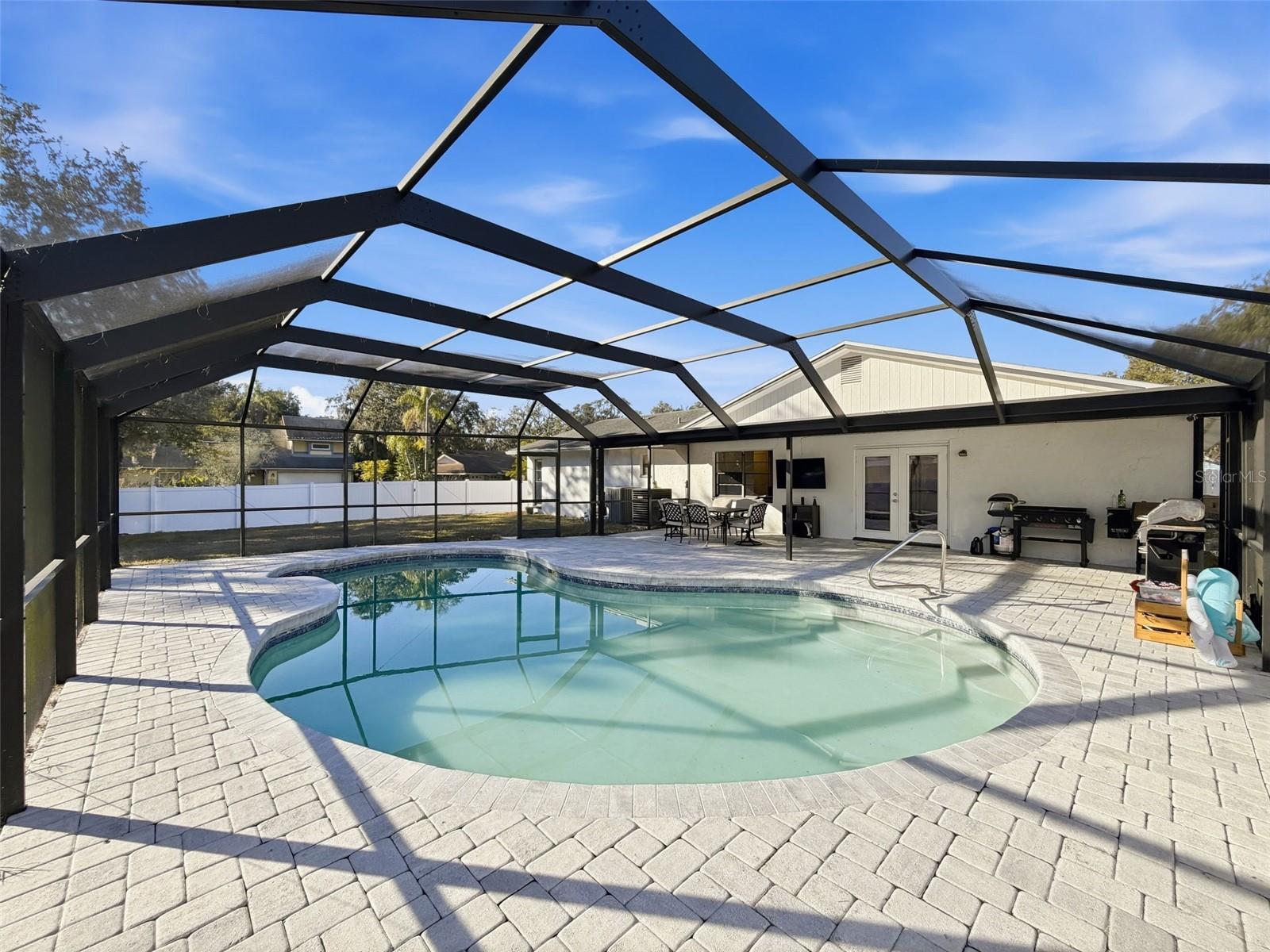 Screen Enclosed Salt Water Pool