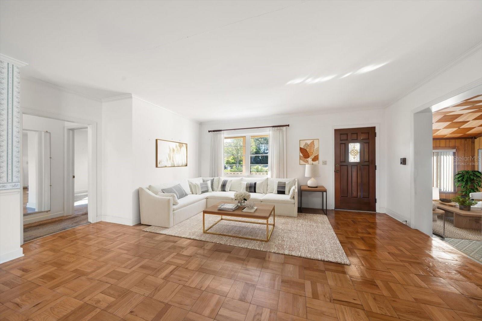 Virtually staged Living Room