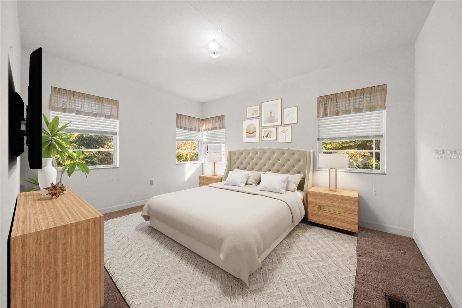 Virtually Staged Primary Bedroom