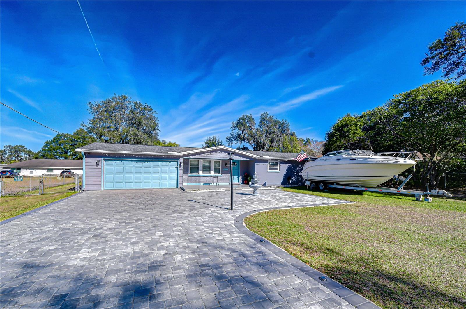 Pavered driveway and fresh exterior paint!