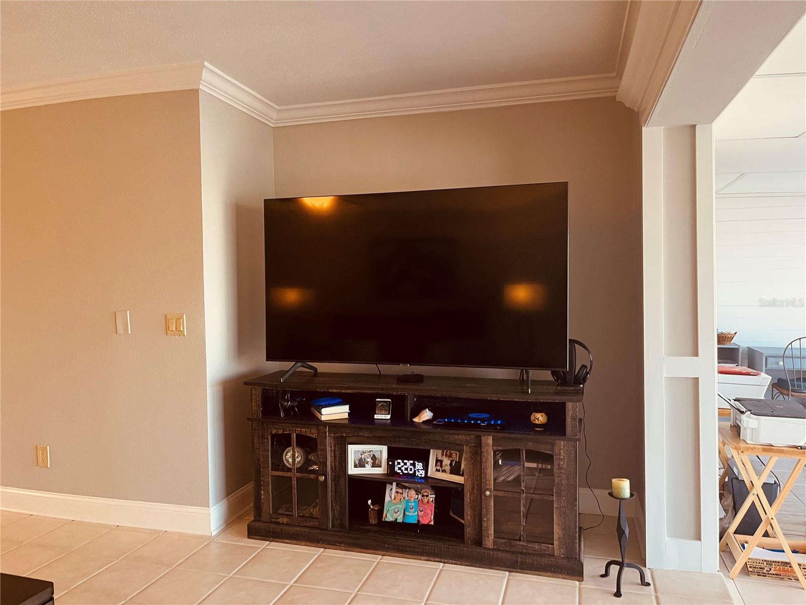Plenty of room for your TV or a bar area and even a fireplace!