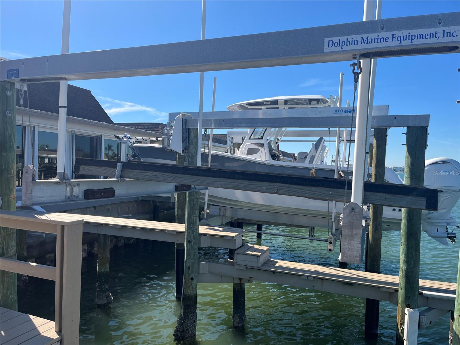 Another view of the 9 ton boat lift! Water and Electric!