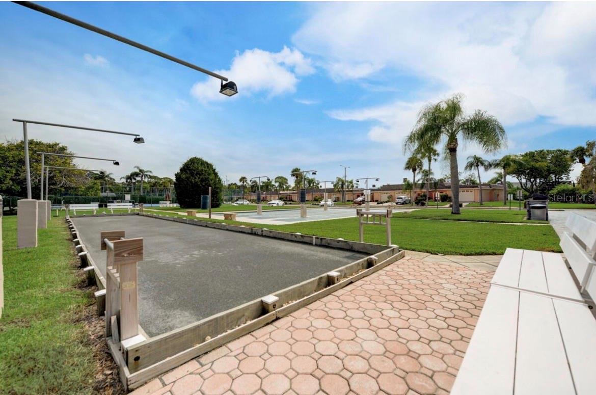 The shuffleboard courts beside the tennis courts!