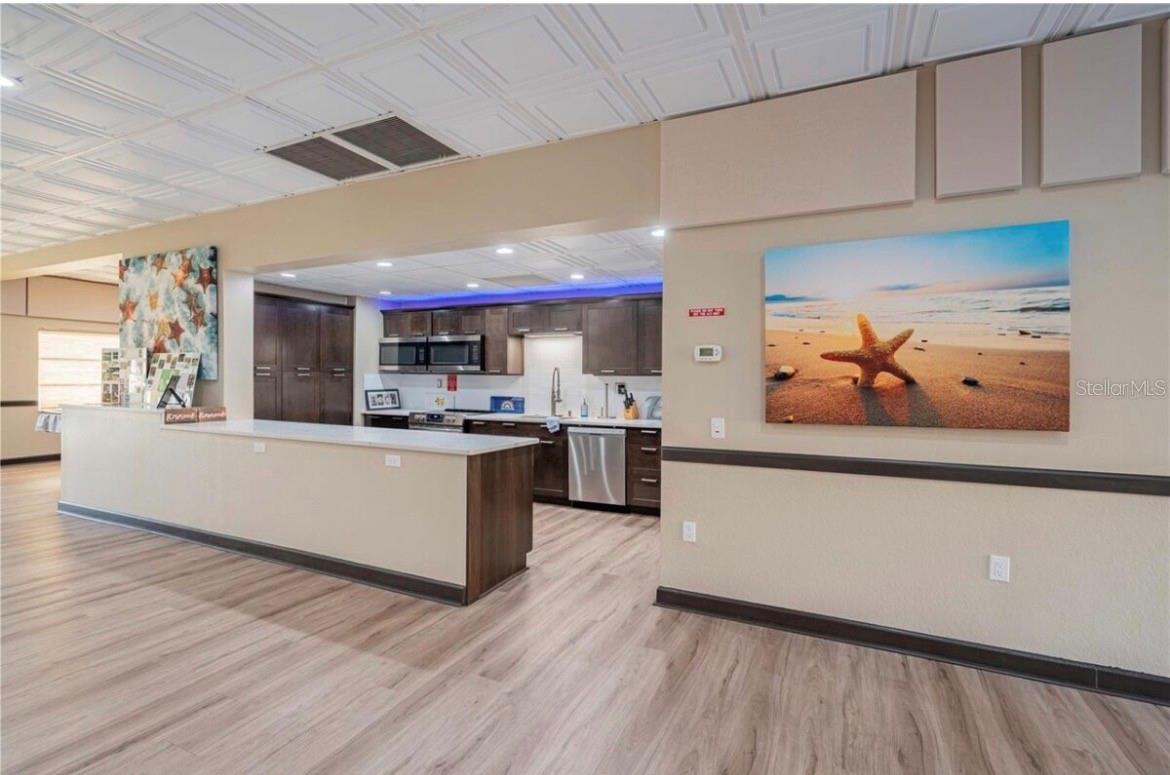 There are two club houses, both with their own kitchens!