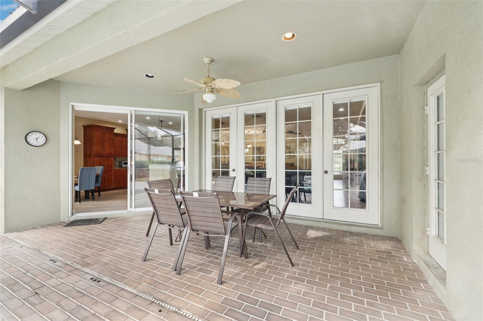 Lanai with beautiful French doors to enter the home