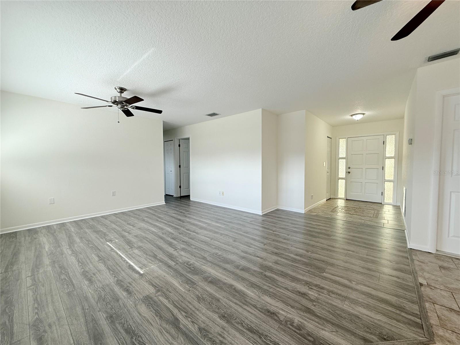 Large family room and entrance foyer