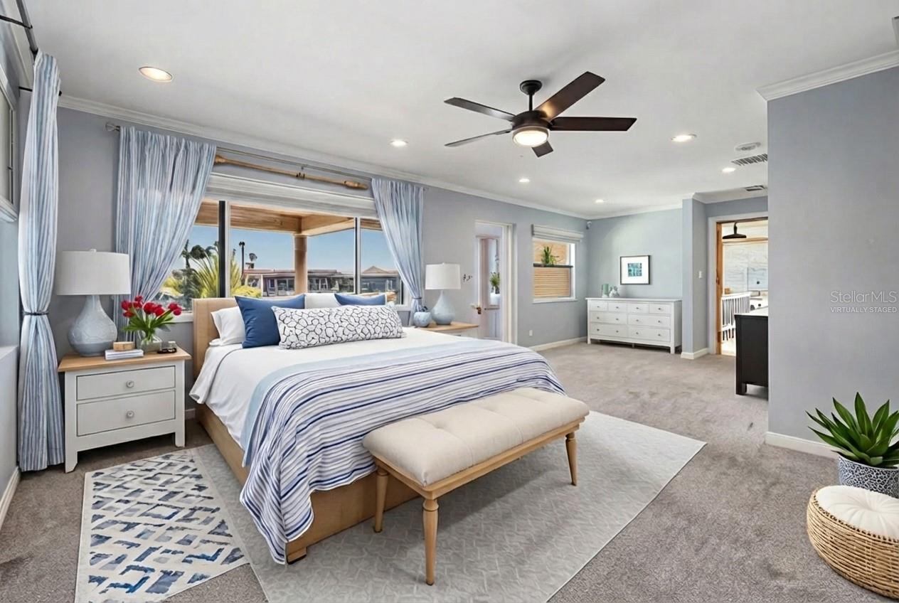 Virtually staged Primary Bedroom