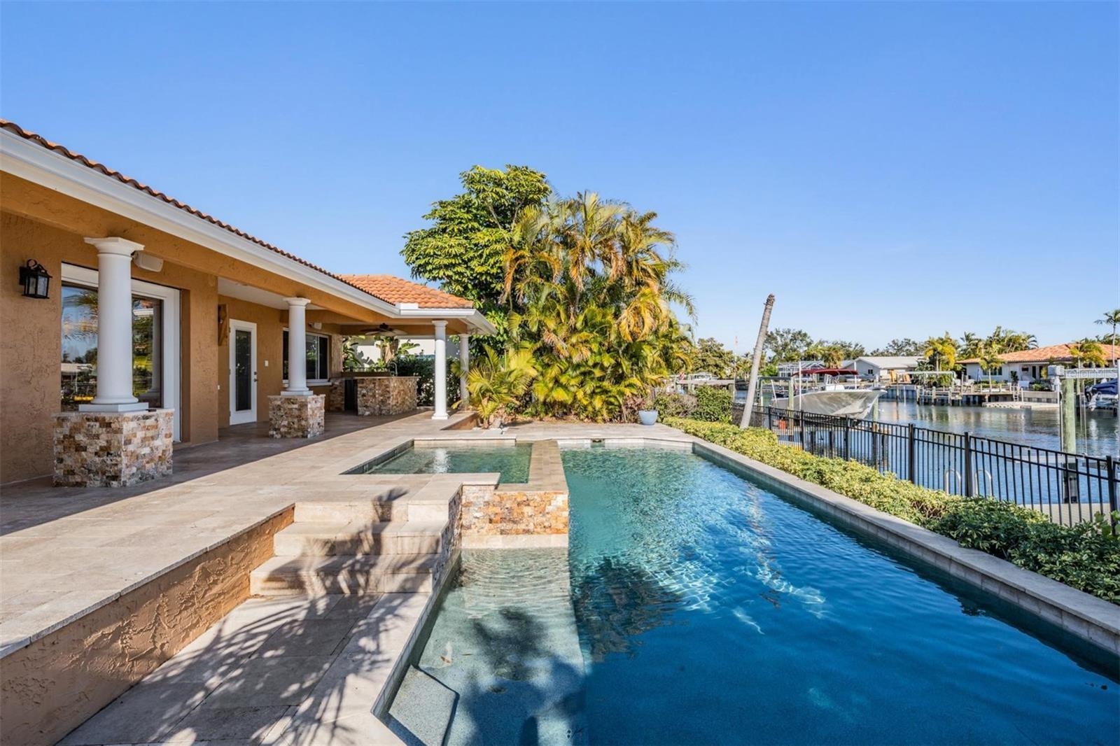 Terrace Patio-Pool-down to dock on canal