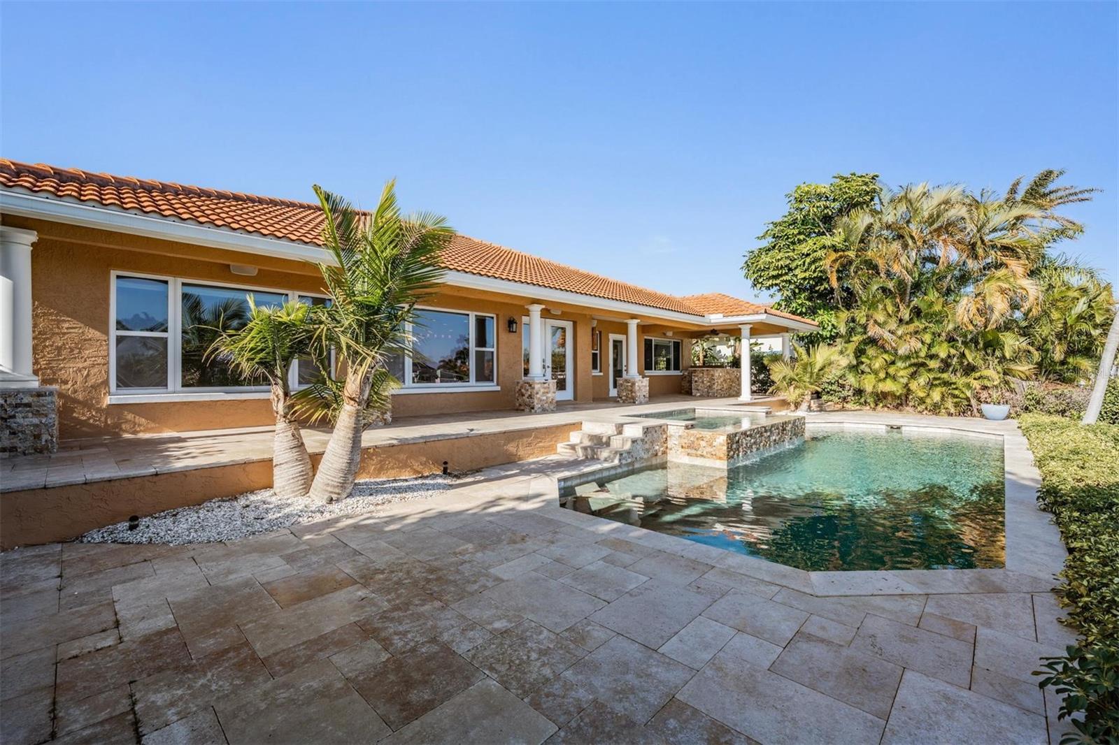 Rear yard view of house