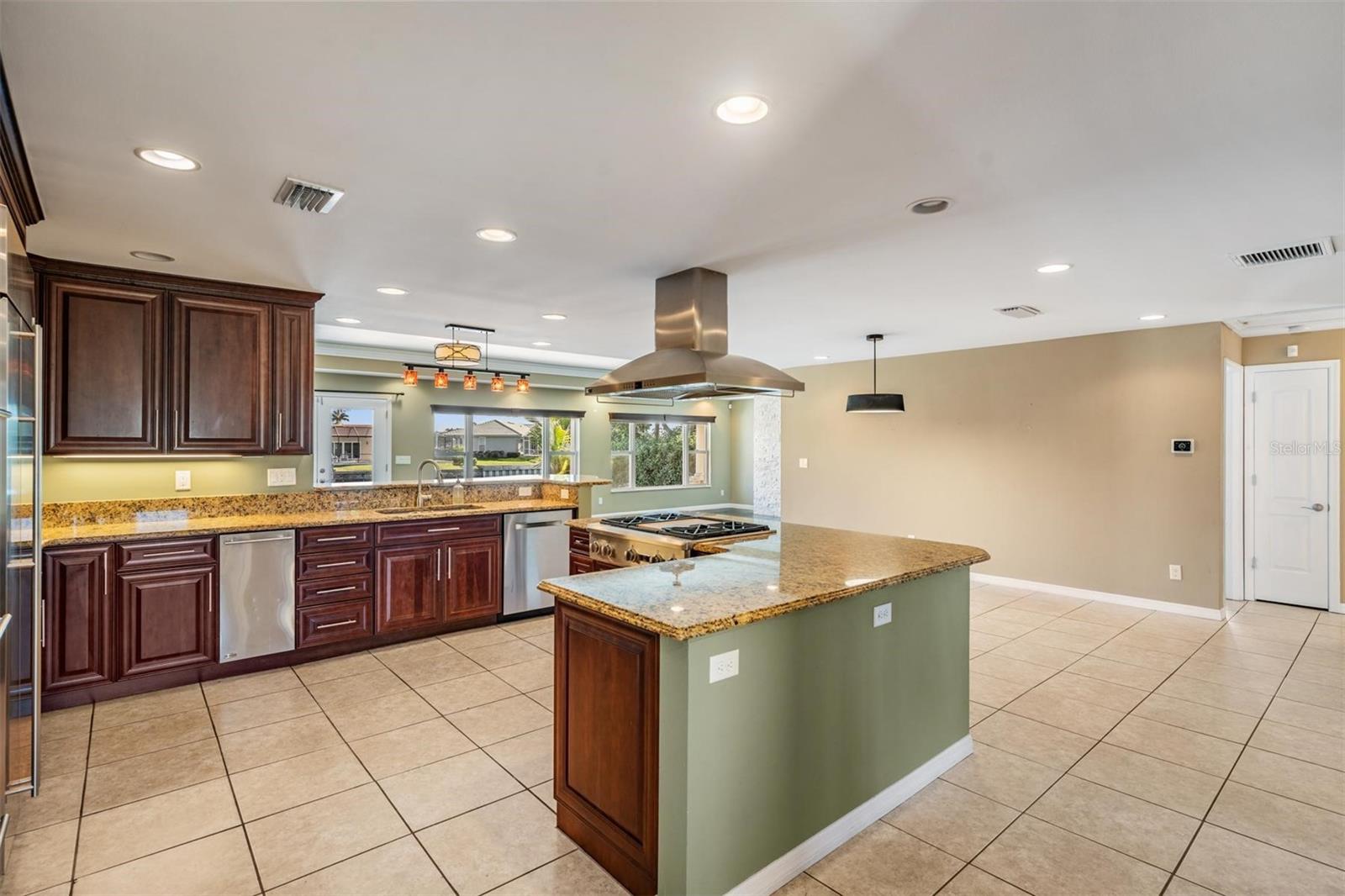 Kitchen looking into Dining room & Living room