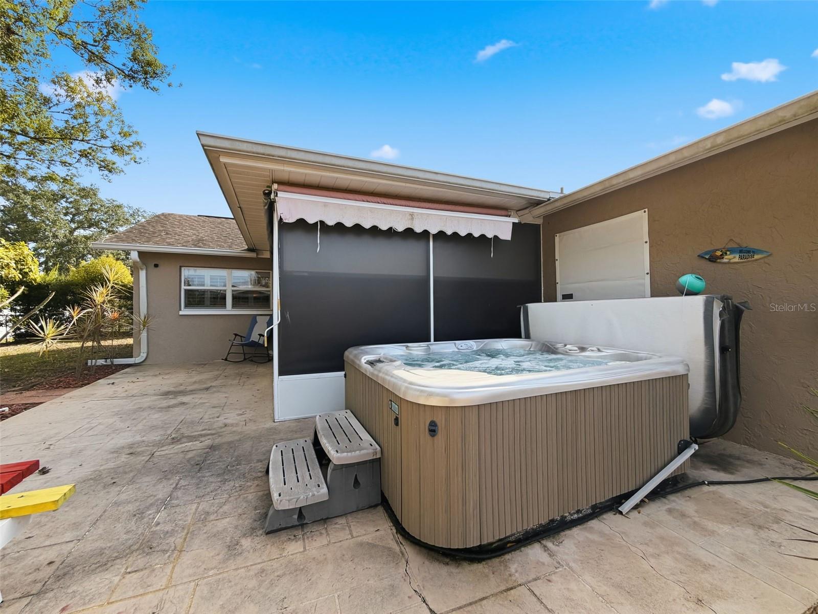 Soak in the steamy jacuzzi