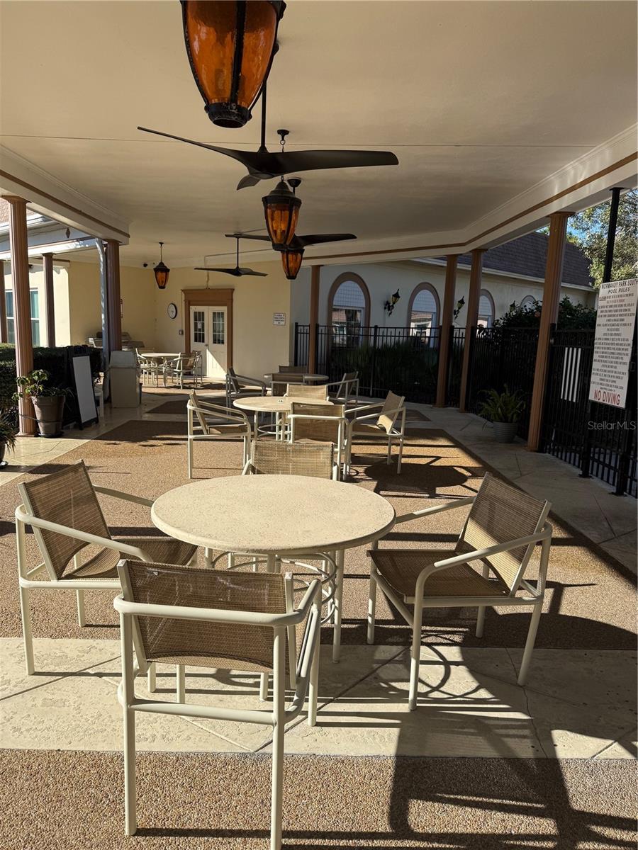 Patio outside of pool area