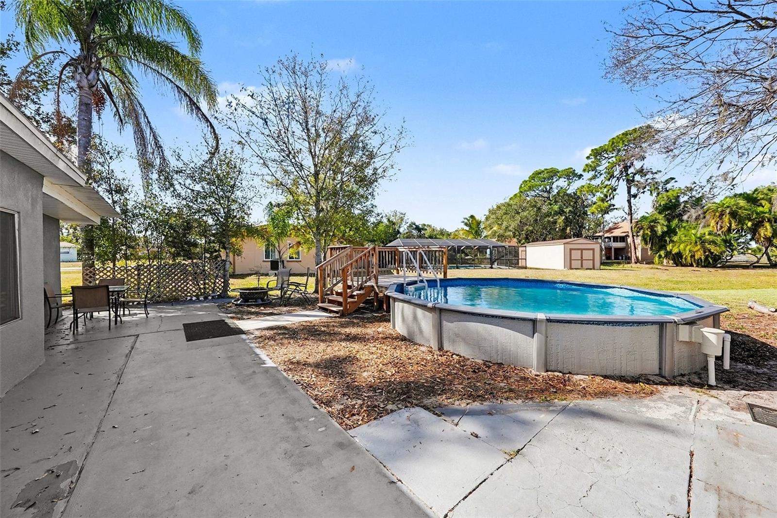 An above-ground pool for cooling off on Florida afternoons