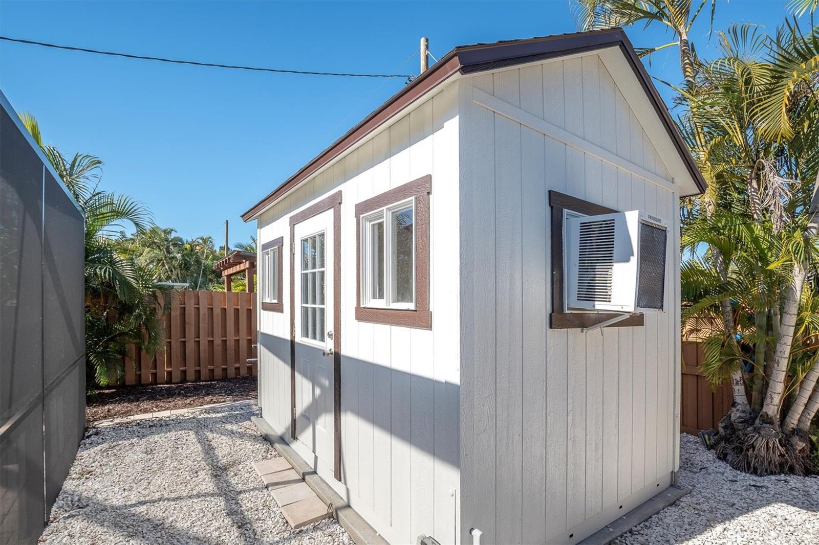 The shed provides a flexible area suitable for storage or additional permitted uses, depending on the buyer’s needs.