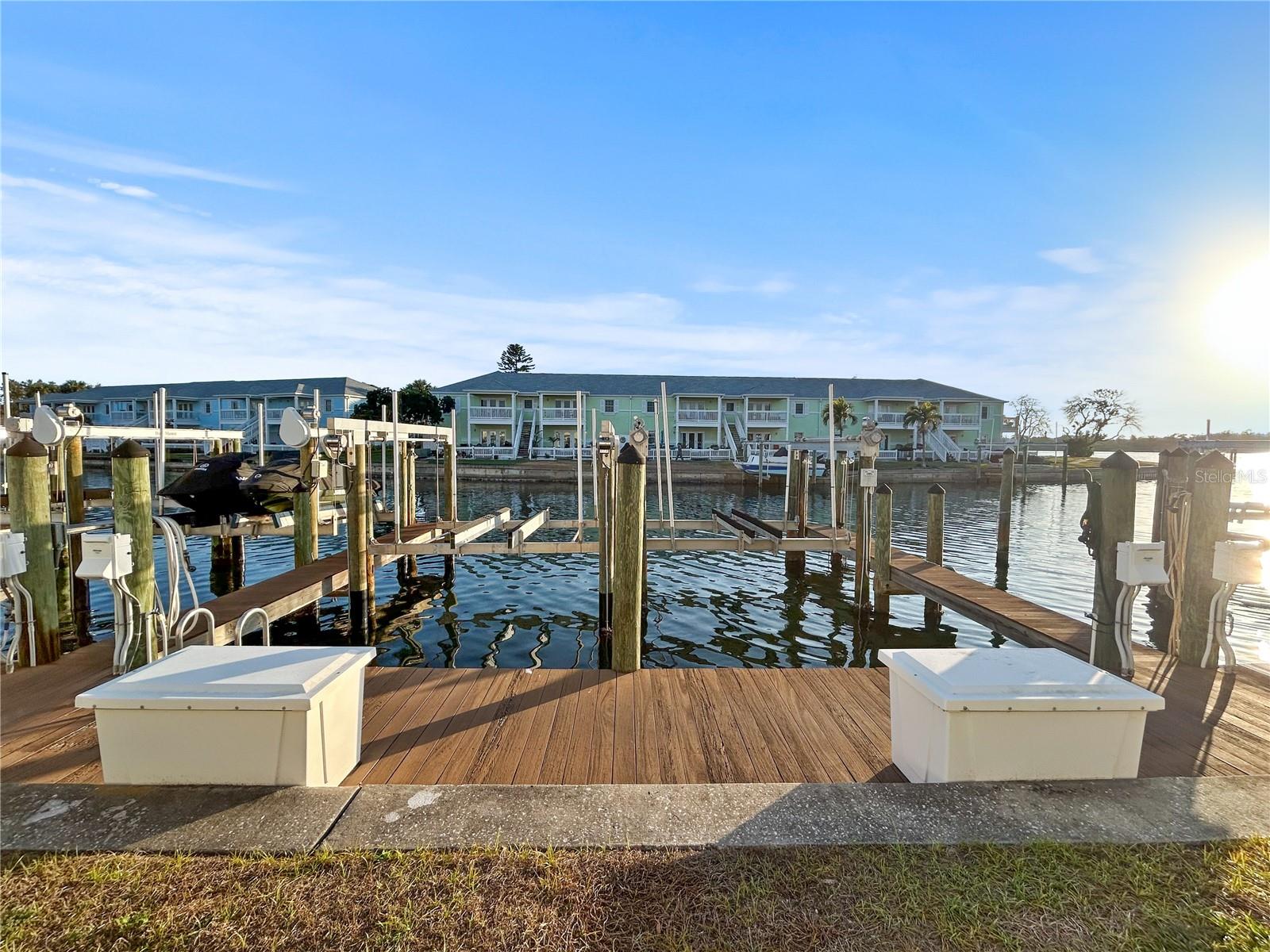 Nearby dockage and boat lifts located only steps from your balcony for rent or for sale.