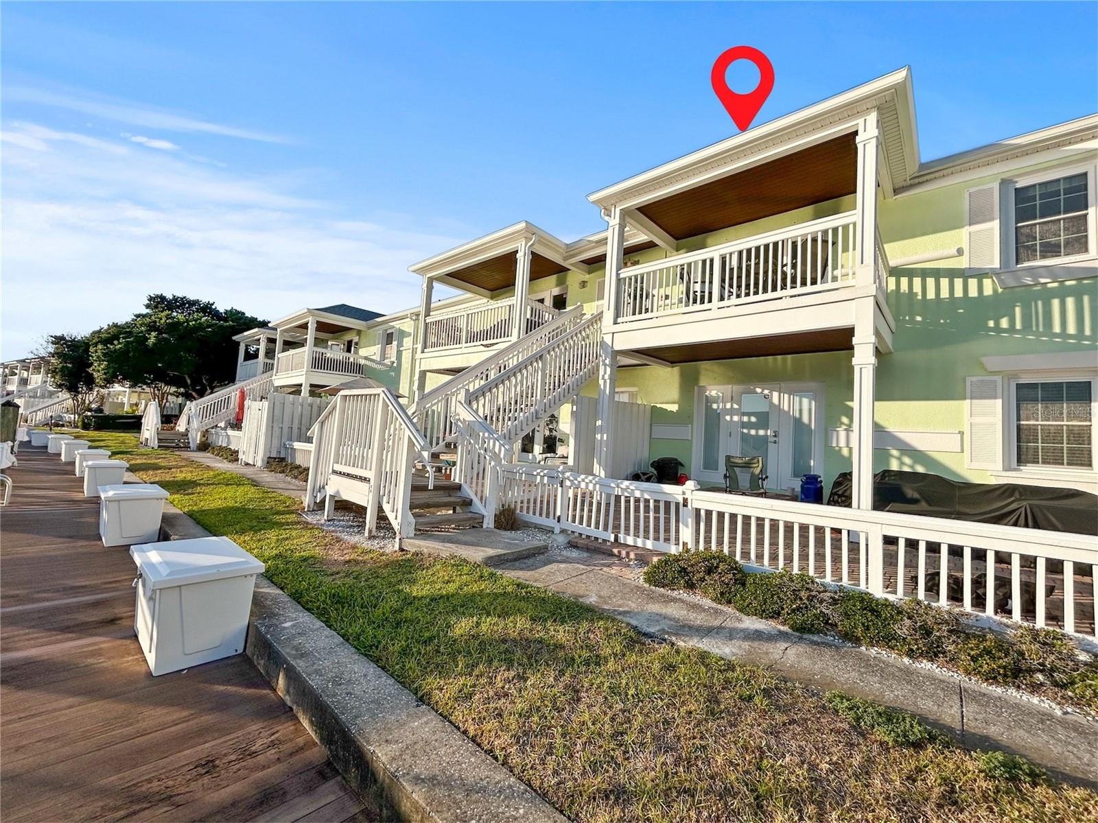 View of unit from docks and boardwalk below