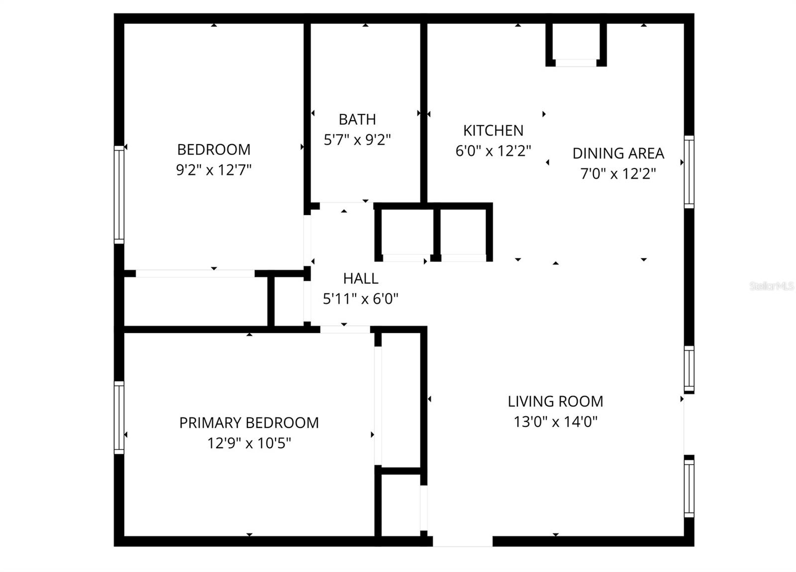 Floorplan - all dimensions are approximate.
