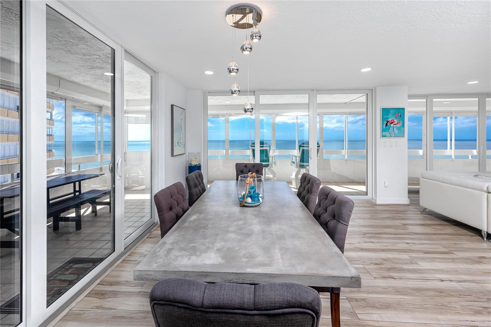 Dining Room surrounded by beach views