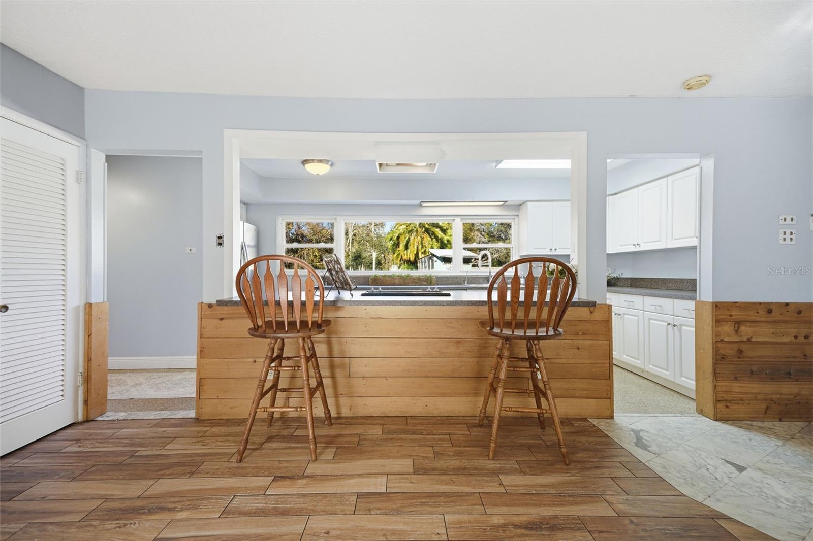 Eat in bar area of kitchen