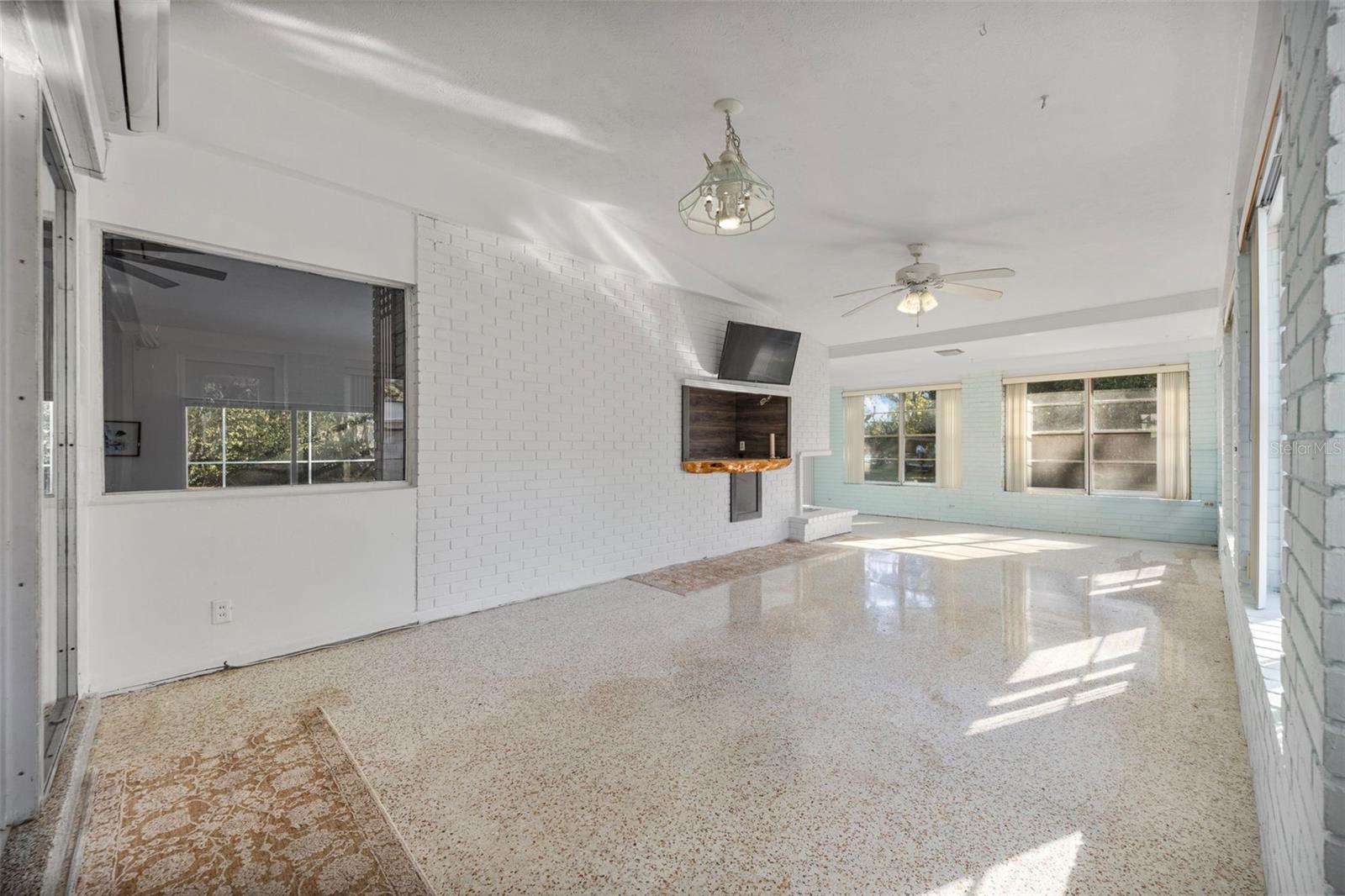 Bonus/game room with door to exterior