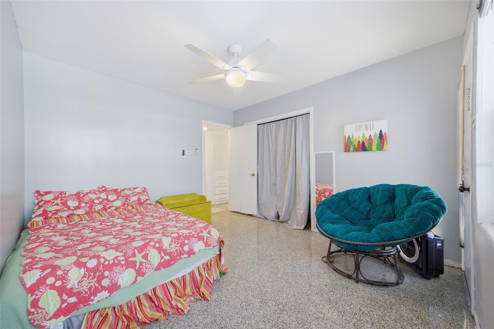 3rd bedroom, contains door to pool deck