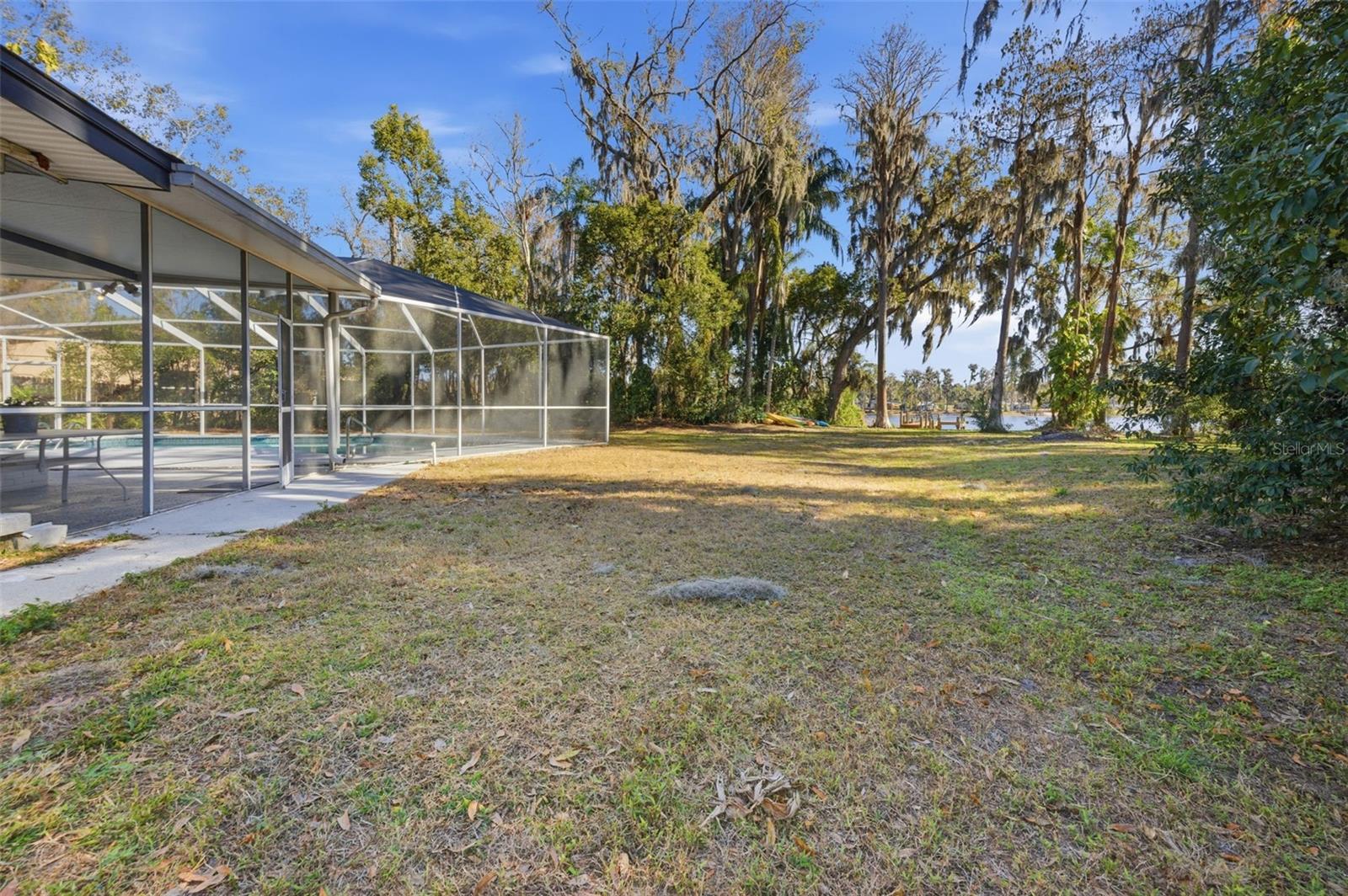 view of lake from side yard