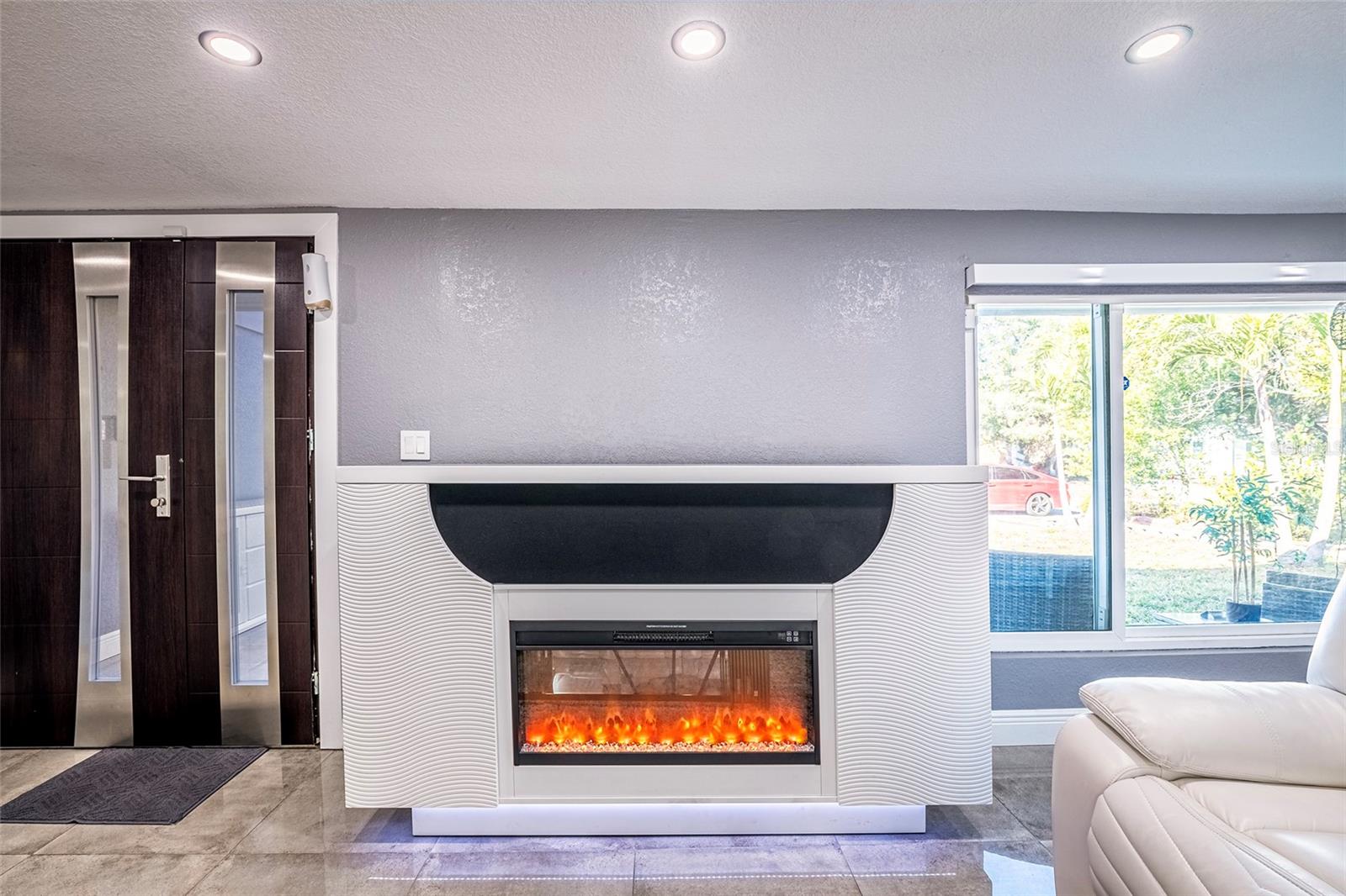 Electric Fireplace/ Entrance