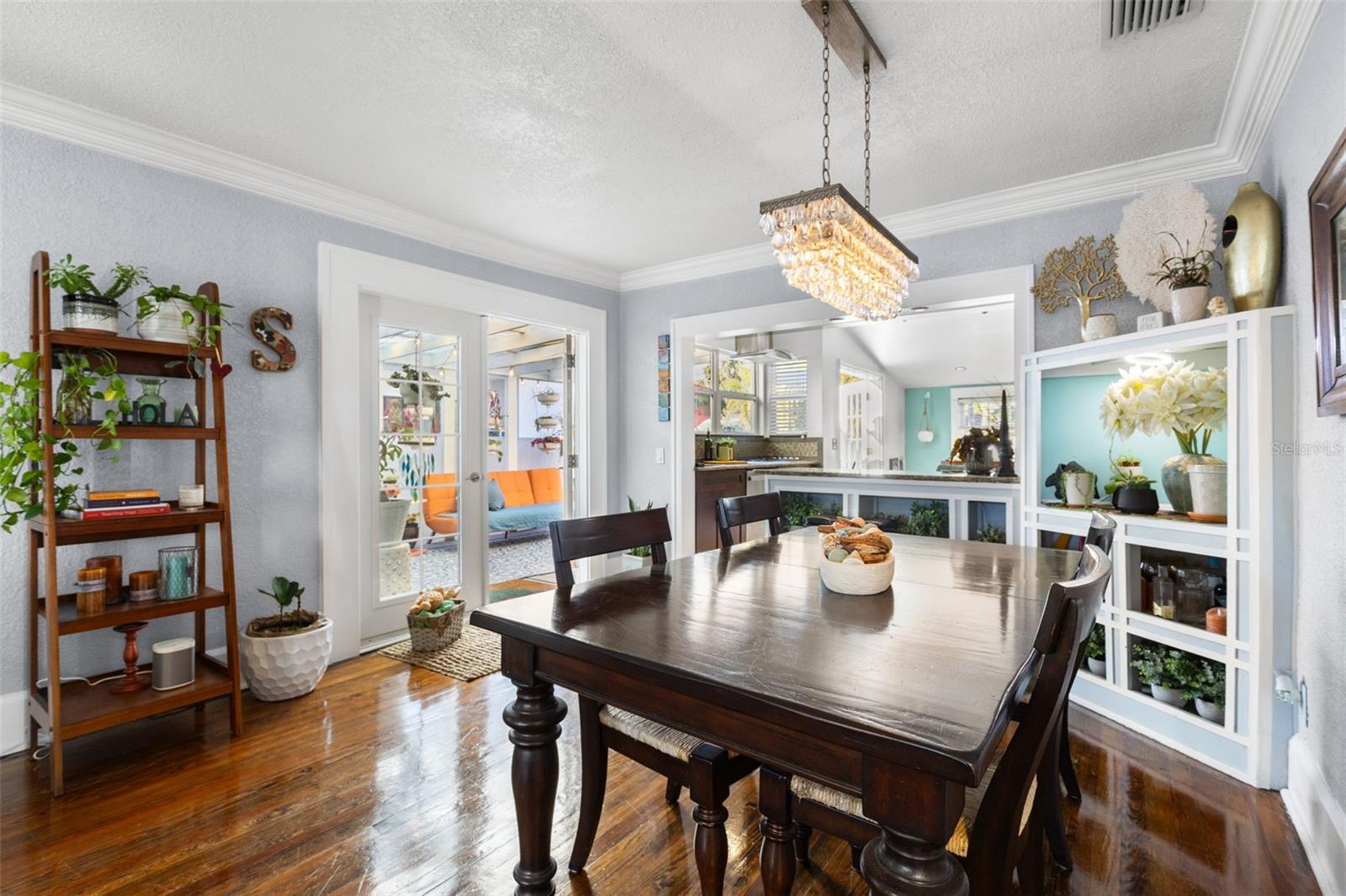 Dining room AND kitchen both have French doors out to the patio area
